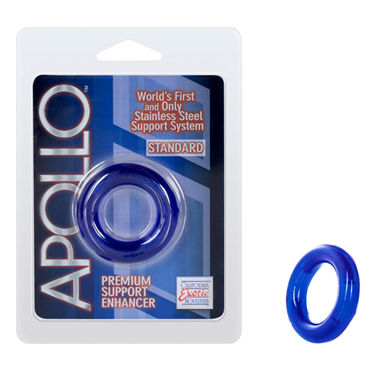 California Exotic Apollo Premium Support Enhancers Standard, синее, Эрекционное кольцо стандартного размера