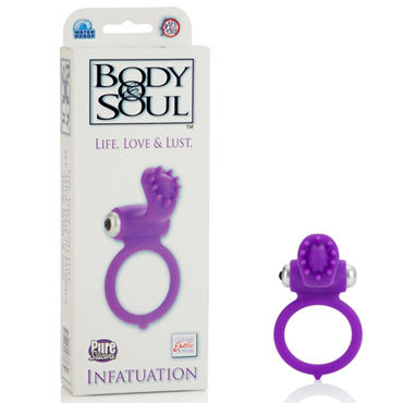 California Exotic Body & Soul Infatuation, фиолетовое, Эрекционное кольцо со стимуляцией клитора