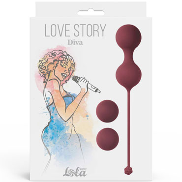 Lola Games Love Story Diva, бордовый, Набор вагинальных шариков 2 + 1 + 1