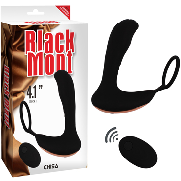 Chisa Black Mont Backyard Teaser, черный, Стимулятор простаты с кольцом и вибрацией