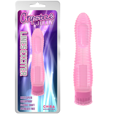 Chisa Crystal Jelly Lines Exciter, розовый, Вибратор с ребристой поверхностью