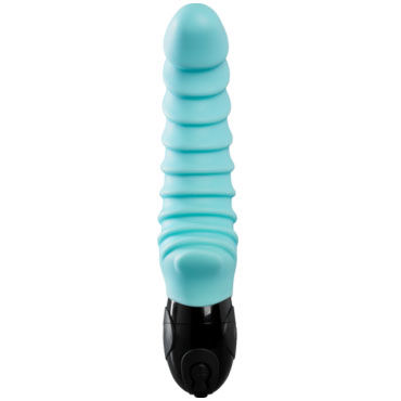 Fun Factory Semirealistic, голубой - Рельефный водонепроницаемый вибратор для стимуляции клитора и точки G - купить в секс шопе
