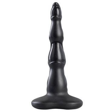 Fun Factory Cavalier, черный - Анальная втулка с рифленой поверхностью - купить в секс шопе