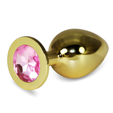 LoveToy Large, розовый, Увеличенная золотая втулка с розовым кристаллом