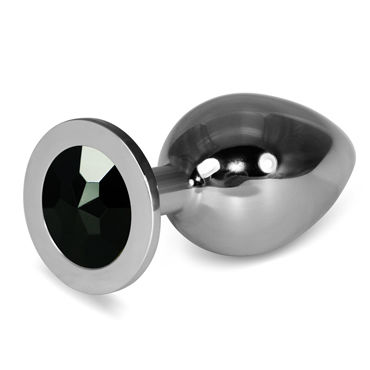 LoveToy Large, черный, Увеличенная серебряная втулка с черным кристаллом
