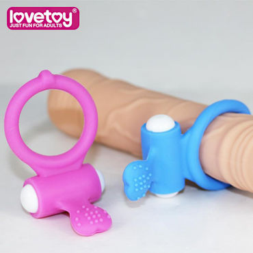 LoveToy Power Heart Clit Cockring, голубое - Эрекционное виброкольцо - купить в секс шопе