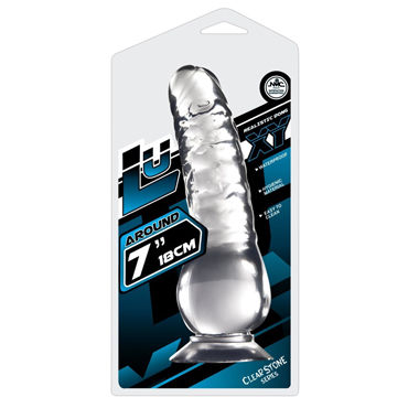 NMC Luxy, 18 см - Прозрачный фаллоимитатор на присоске - купить в секс шопе