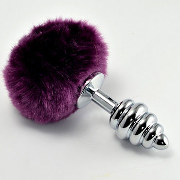 Lovetoy Tail Rabbit Spiral, серебряная, С фиолетовым хвостиком