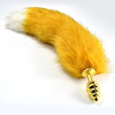 Lovetoy Tail Spiral, золотая, Втулка с лисьим хвостом