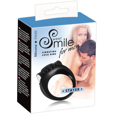 Smile for Men Stayer, черное, Виброкольцо для пениса и другие товары Smile с фото