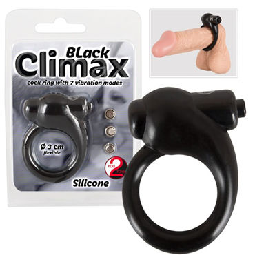 You2Toys Black Climax, черное, Виброкольцо для пениса
