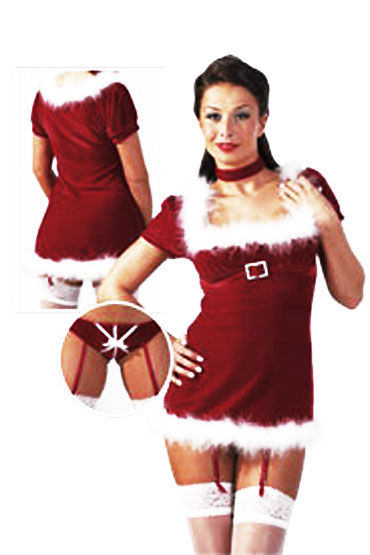 Cottelli Рождественское Платье бело-красный, Эротический костюм
