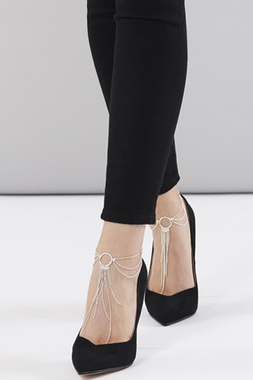 Bijoux Magnifique Feet Chain, серебристое, Украшение для ног из металлических цепочек