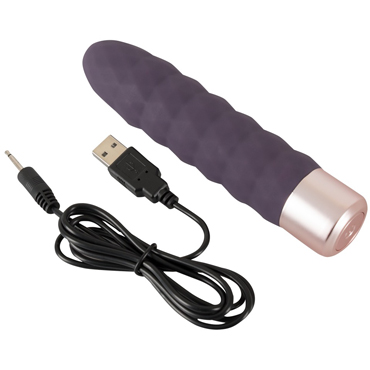 You2Toys Elegant Diamond, фиолетовый - Классический вибратор с рельефной поверхностью - купить в секс шопе