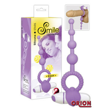 Smile Dizzy пурпурное, Кольцо для пениса с анальными шариками