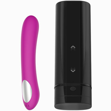 Kiiroo Onyx+ & Pear2, фиолетовый/черный, Интерактивный набор для секса на расстоянии, мастурбатор + вибратор