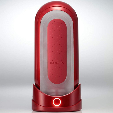 Tenga Flip Zero Red & Warmer Set, красный, Комплект из мастурбатора и подставки с подогревом