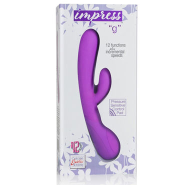 California Exotic Impress “g”, фиолетовый - Вибратор с клиторальным отростком - купить в секс шопе