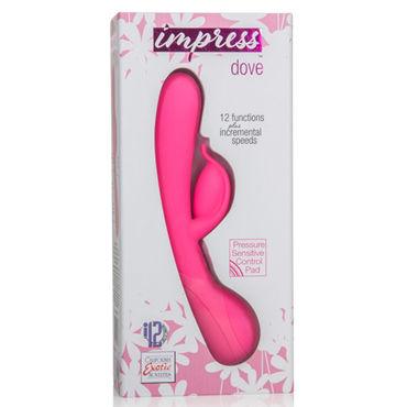 California Exotic Impress Dove, розовый - Вибратор с клиторальным отростком - купить в секс шопе