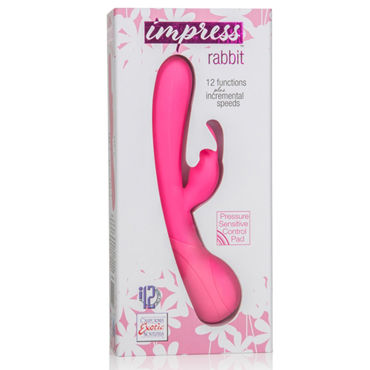 California Exotic Impress Rabbit, розовый - Вибратор с клиторальным отростком - купить в секс шопе