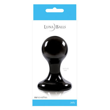 NS Novelties Luna Balls, черная, Анальная пробка среднего размера