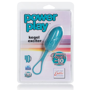 California Exotic Power Pla Kegel Exciter, голубое - Компактное виброяйцо - купить в секс шопе