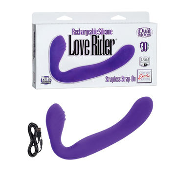 California Exotic Rechargeable Silicone Love Rider Strapless Strap-On, фиолетовый, Безремневый страпон с вибро