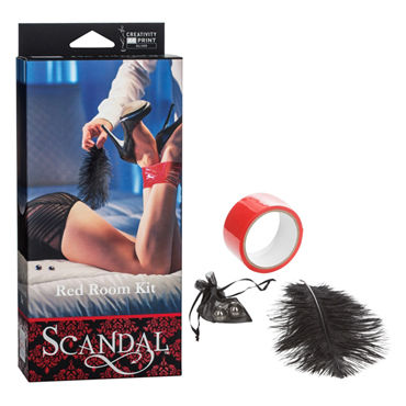 California Exotic Scandal Red Room Kit, Набор игровой металлические шарики, скотч - лента, перо