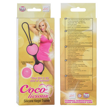 California Exotic Coco licious Silicone Kegel Trainer, черный - Вагинальные шарики в силиконовой оболочке - купить в секс шопе