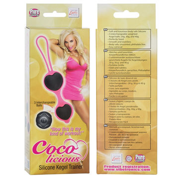 California Exotic Coco licious Silicone Kegel Trainer, розовый - Вагинальные шарики в силиконовой оболочке - купить в секс шопе