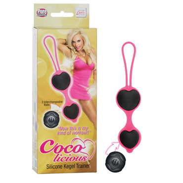 California Exotic Coco licious Silicone Kegel Trainer, розовый, Вагинальные шарики в силиконовой оболочке