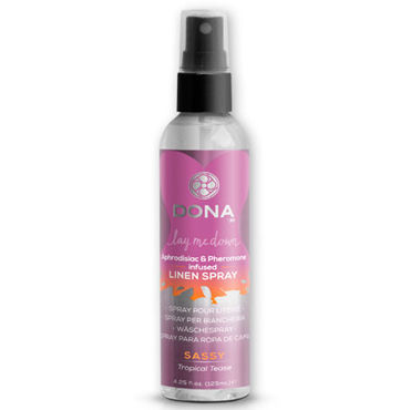 Dona Linen Spray Sassy Aroma Tropical Tease, 125 мл, Освежающий спрей для одежды с ароматом "Страсть"