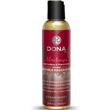 Dona Kissable Massage Oil Strawberry Souffle, 110 мл, Ароматическое массажное масло клубника