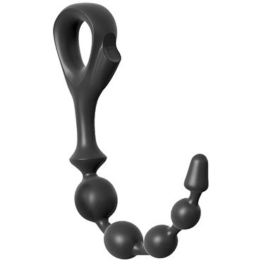Pipedream Anal Fantasy Collection EZ-Grip Beads - Гибкая анальная цепочка c эргономичной ручкой - купить в секс шопе