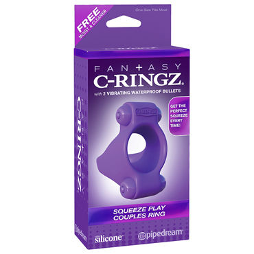 Pipedream Fantasy C-Ringz Squeeze Play Couples Ring, Эрекционное кольцо с двумя виброэлементами