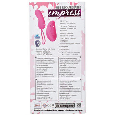 California Exotic Impress Remote Teaser, розовый - Перезаряжаемое виброяйцо - купить в секс шопе