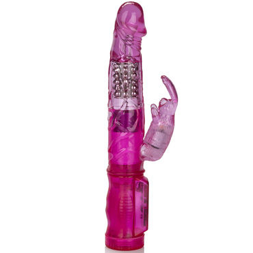 California Exotic Petiti Jack Rabbit, розовый - Вибромассажер с ротацией - купить в секс шопе