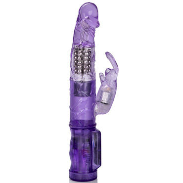 California Exotic Petiti Jack Rabbit, фиолетовый - Вибромассажер с ротацией - купить в секс шопе