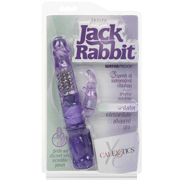 California Exotic Petiti Jack Rabbit, фиолетовый, Вибромассажер с ротацией