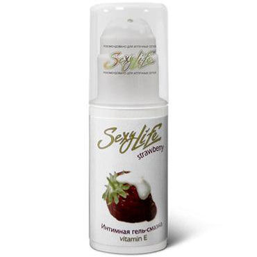 Sexy Life Strawberry, 30 мл, Интимная гель-смазка с витамином E, аромат клубники