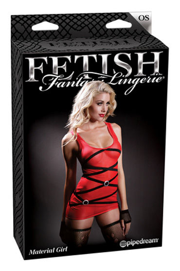 Fetish Fantasy Lingerie Material Girl - Платье, стринги, ажурные чулки и перчатки - купить в секс шопе