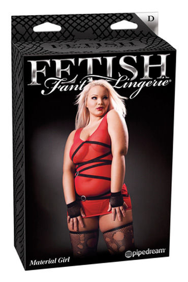 Fetish Fantasy Lingerie Material Girl - Платье, стринги, ажурные чулки и перчатки - купить в секс шопе