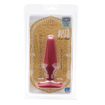 Doc Johnson Butt Plug Medium красный - Анальная пробка с шероховатой поверхностью - купить в секс шопе