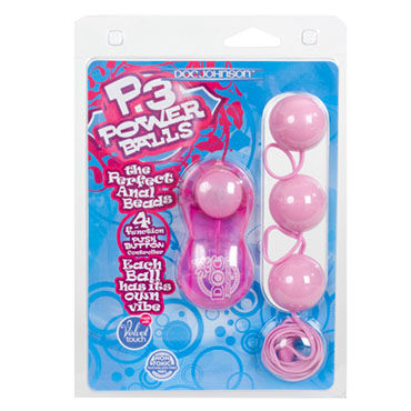 Doc Johnson Power Balls, розовый - Многофункциональные шарики с вибрацией - купить в секс шопе