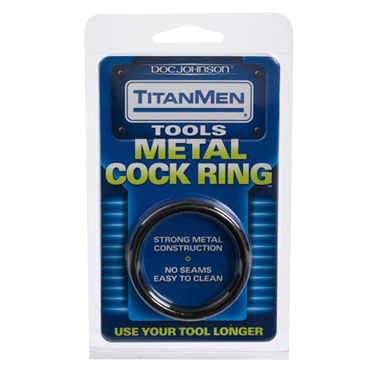 Doc Johnson Metal Cock Ring, черный - Металлическое эрекционное кольцо - купить в секс шопе