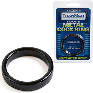 Doc Johnson Metal Cock Ring, черный, Металлическое эрекционное кольцо