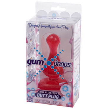 Doc Johnson Gum Drops, красный - Анальная пробка необычной формы - купить в секс шопе