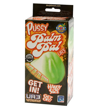 Doc Johnson Palm Pal, зеленый - Светящийся мастурбатор-вагина - купить в секс шопе