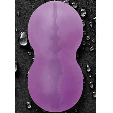 NS Novelties Ballers Bolt Stroker, фиолетовый - Мягкий мастурбатор с ассиметричным тоннелем - купить в секс шопе