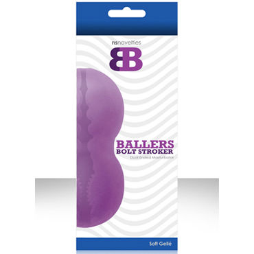 NS Novelties Ballers Bolt Stroker, фиолетовый, Мягкий мастурбатор с ассиметричным тоннелем